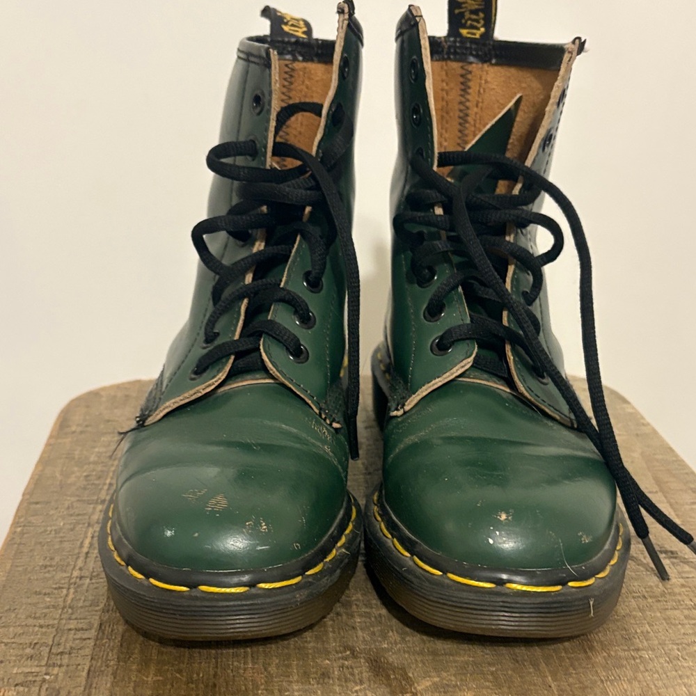 Dr. Martens Forest Green Boots with Black Laces made in England